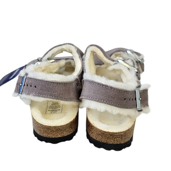 Birkenstock Womens Milano Suede Shearling Sandals, Faded Purple, Narrow, 37/6 - Picture 5 of 9